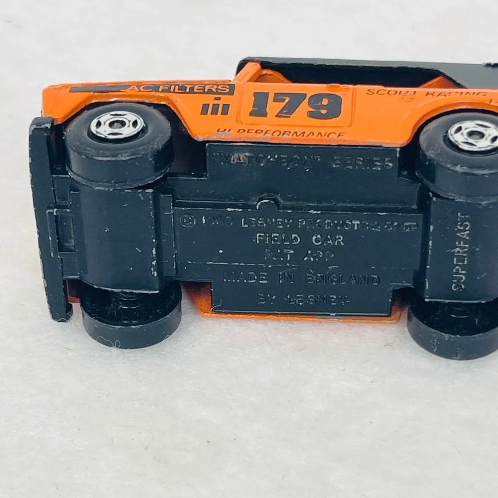 Matchbox Superfast Field Car No 18 Lesney Scout Racing Team 179 Orange England